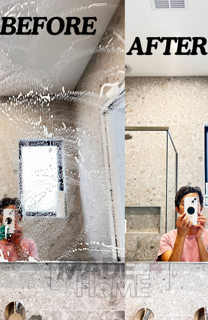 Before & after shower mirror regular clean