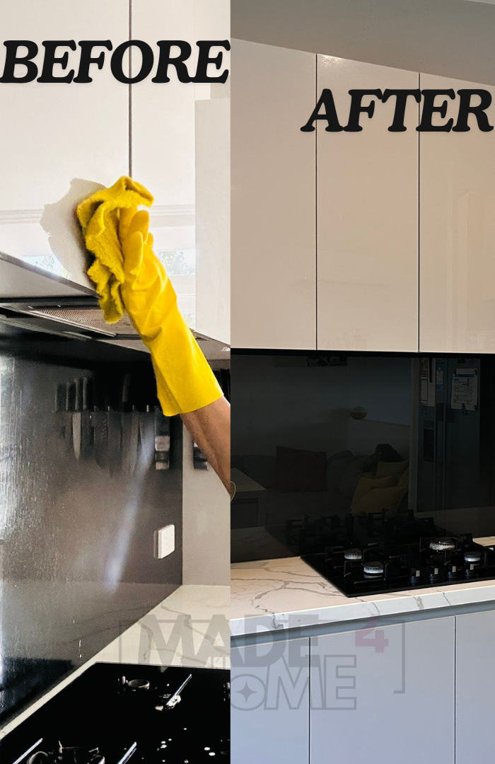 Kitchen before & after regular clean