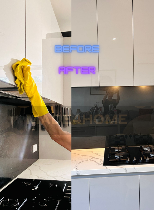 Kitchen before & after clean